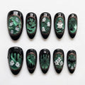 Halloween Handmade 3D Ghost Bat Web Press-On Nails with Custom Colors & Sizes