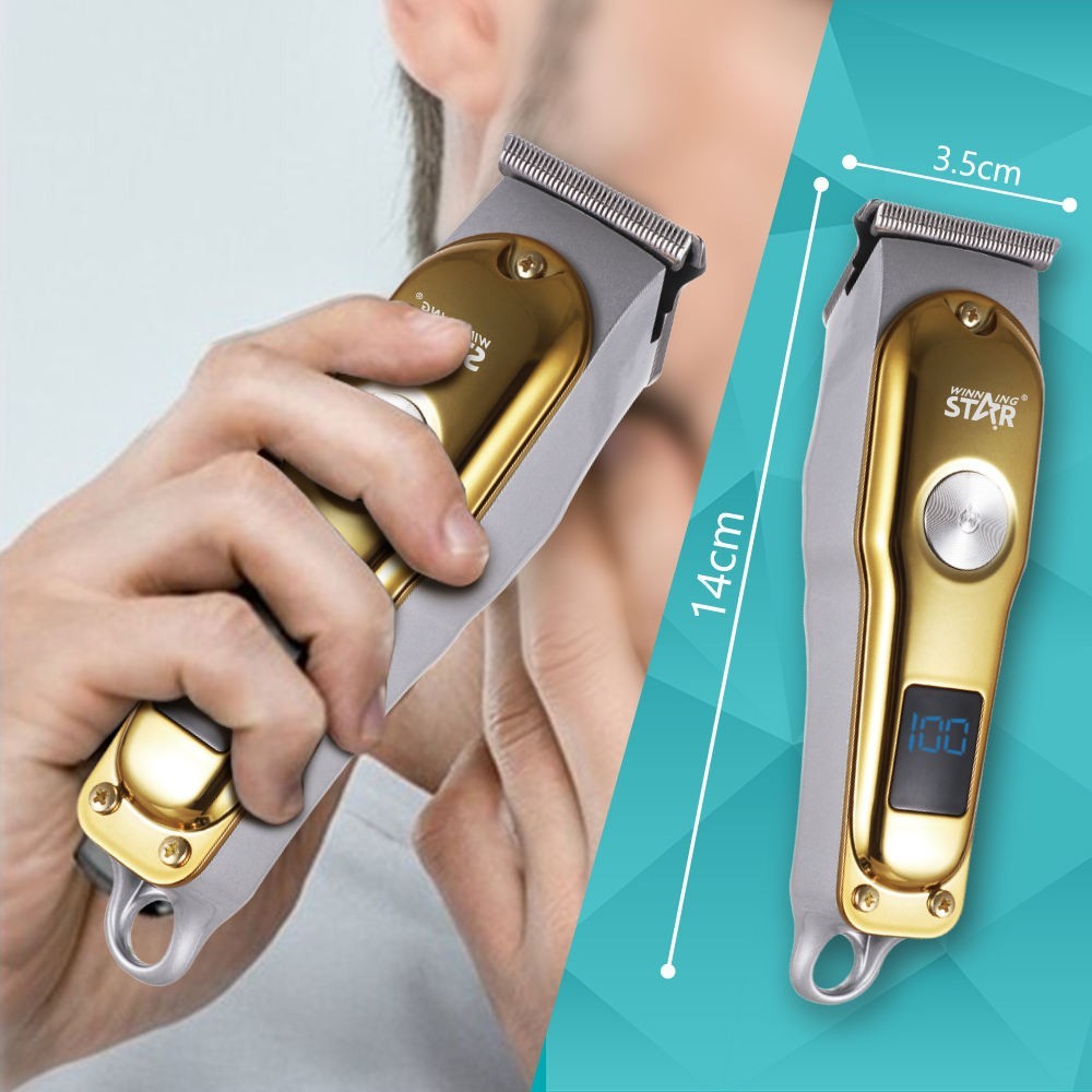 Wireless Solar Hair Clipper with LED Display & Turbo Mode - Men’s Cordless Trimmer