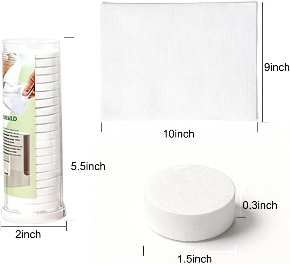 Disposable Compressed Face Towels for Hot Towel Warmer - 60 Pcs