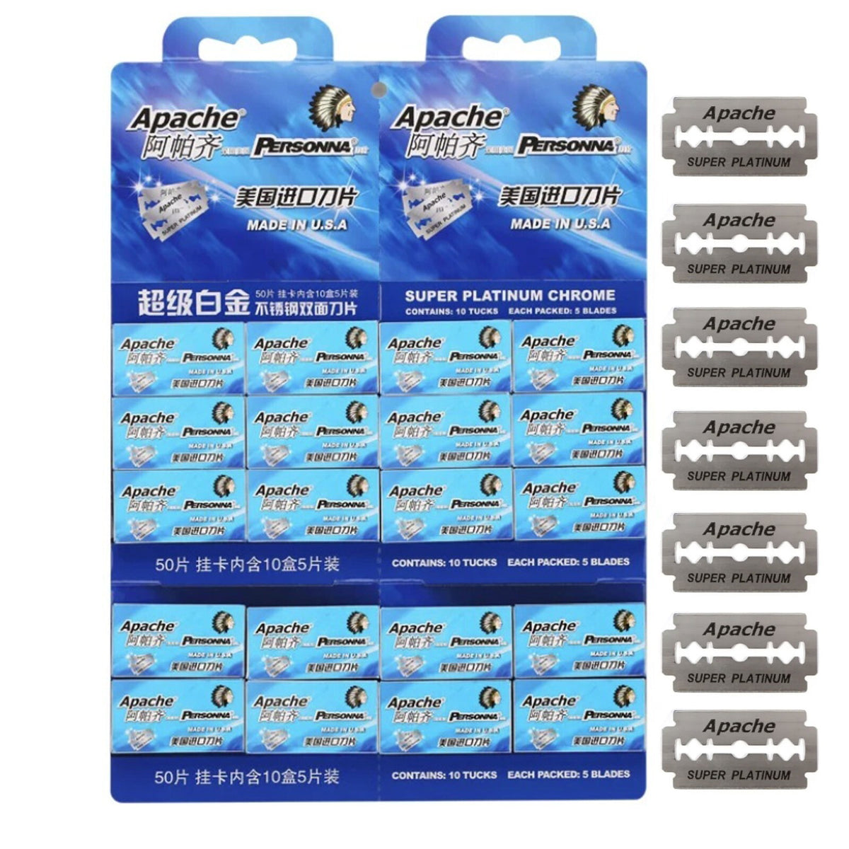 100 Pack Double Edge Razor Blades for Men & Barbers - Stainless Steel Shaving Blades