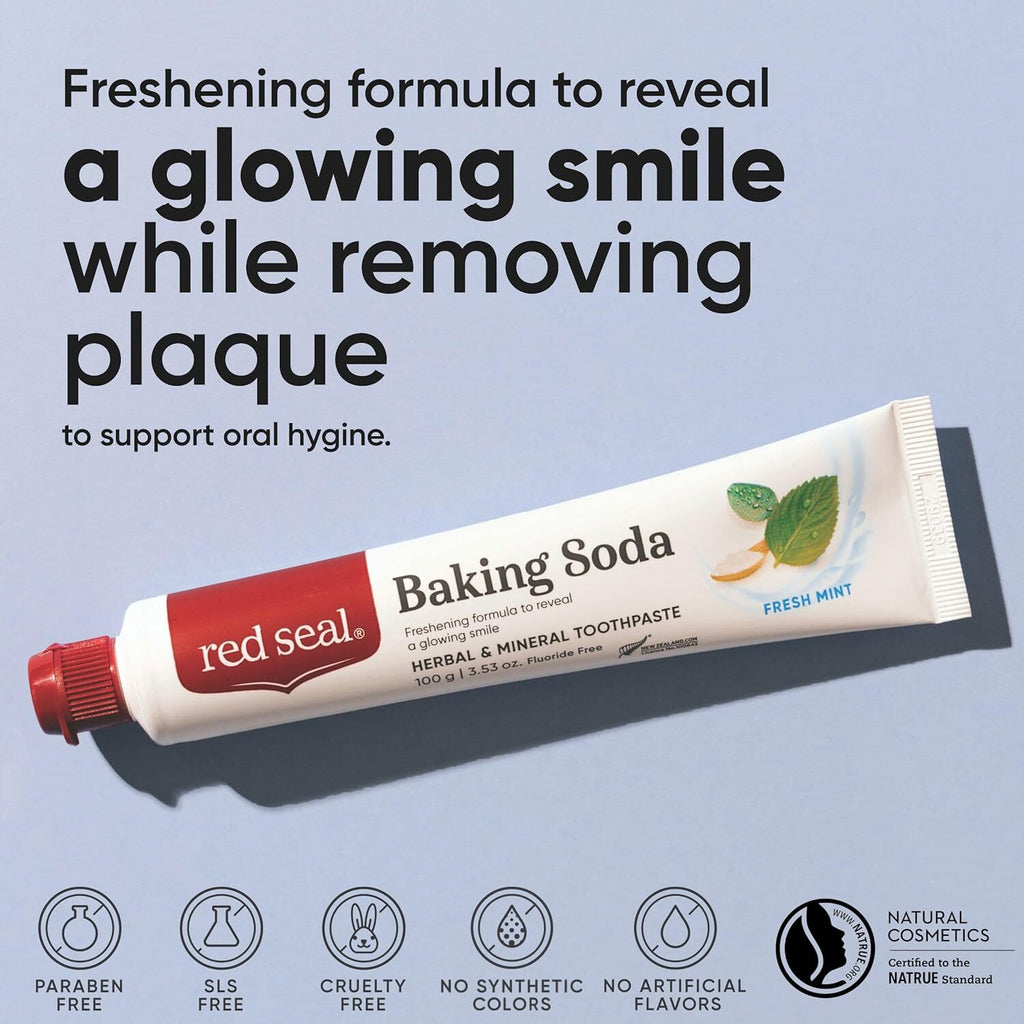 Fluoride-Free Herbal Baking Soda Toothpaste - Vegan & Natural Oral Care