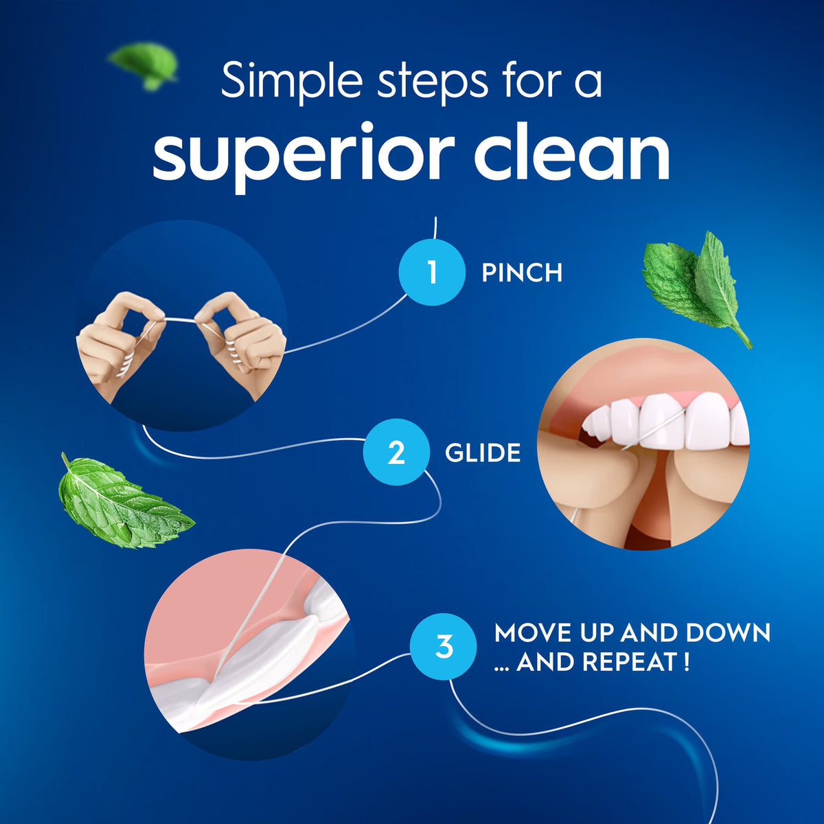 Dental Floss Satin Mint 2-Pack - Easy Glide Plaque & Food Particle Removal