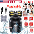 Men Electric Head Shaver Bald Head Razor Wet Dry Rechargeable Rotary Shaver