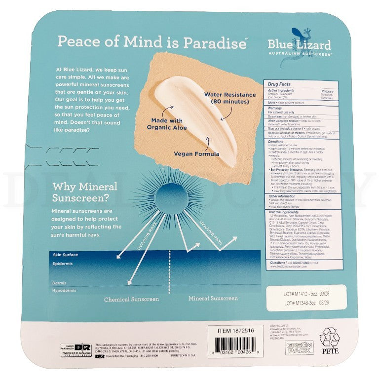 Mineral Sunscreen SPF 50 for Sensitive Skin 2 Pack - Water-Resistant UV Protection