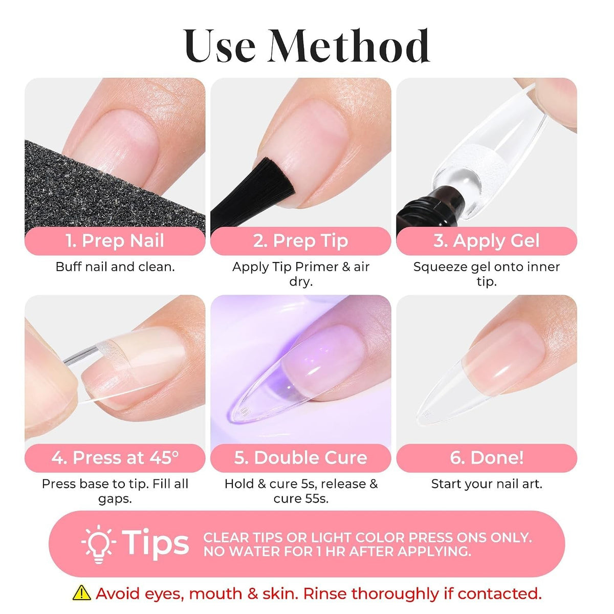 Nail Tip Glue - Long-Lasting Rapid Cure Nail Adhesive 15g