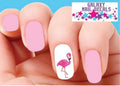 Pink Flamingo Waterslide Nail Decals Set of 20 - Bird Nail Art Stickers