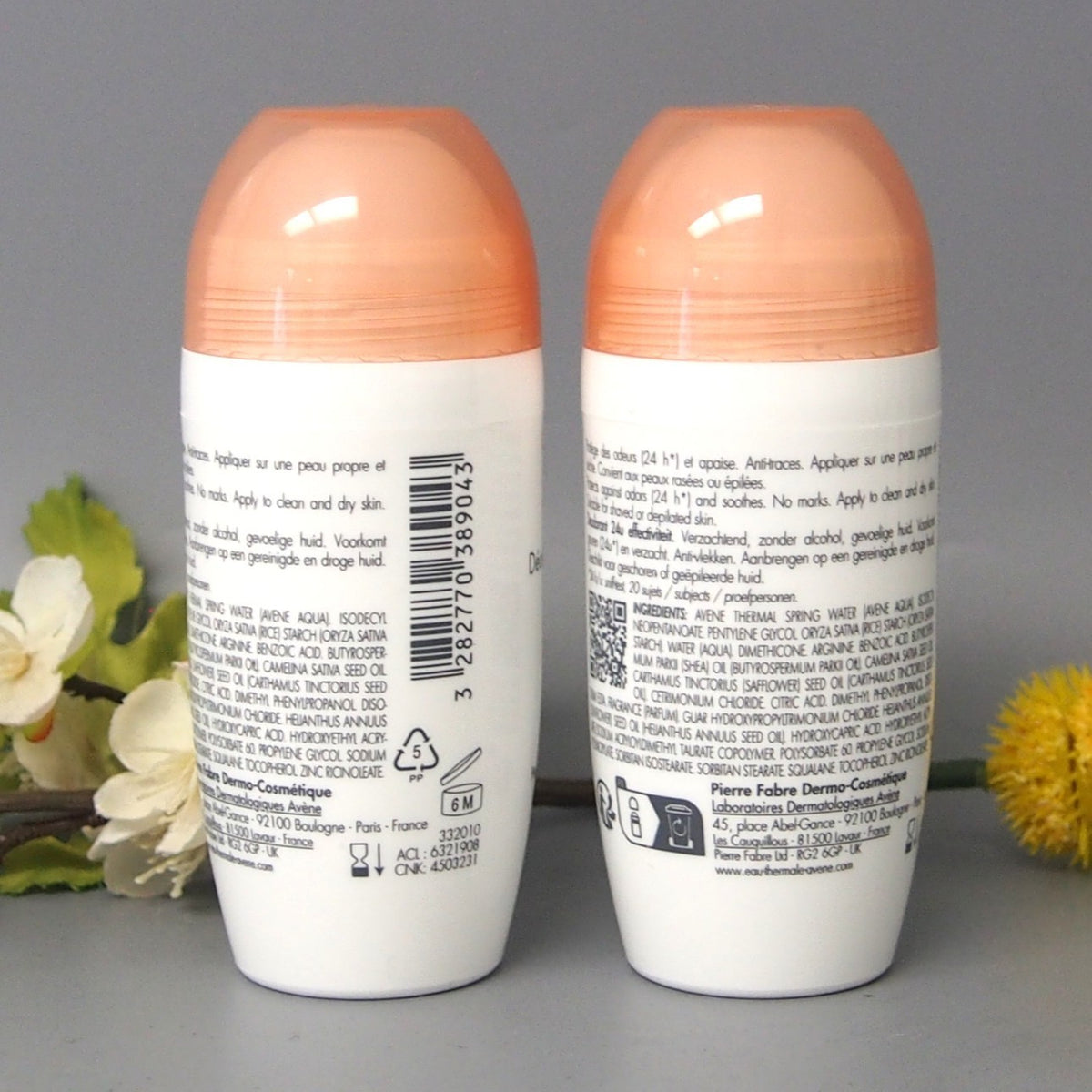 Avene Body 24H Roll-On Deodorant Set - Sensitive Skin, 50ml x 2