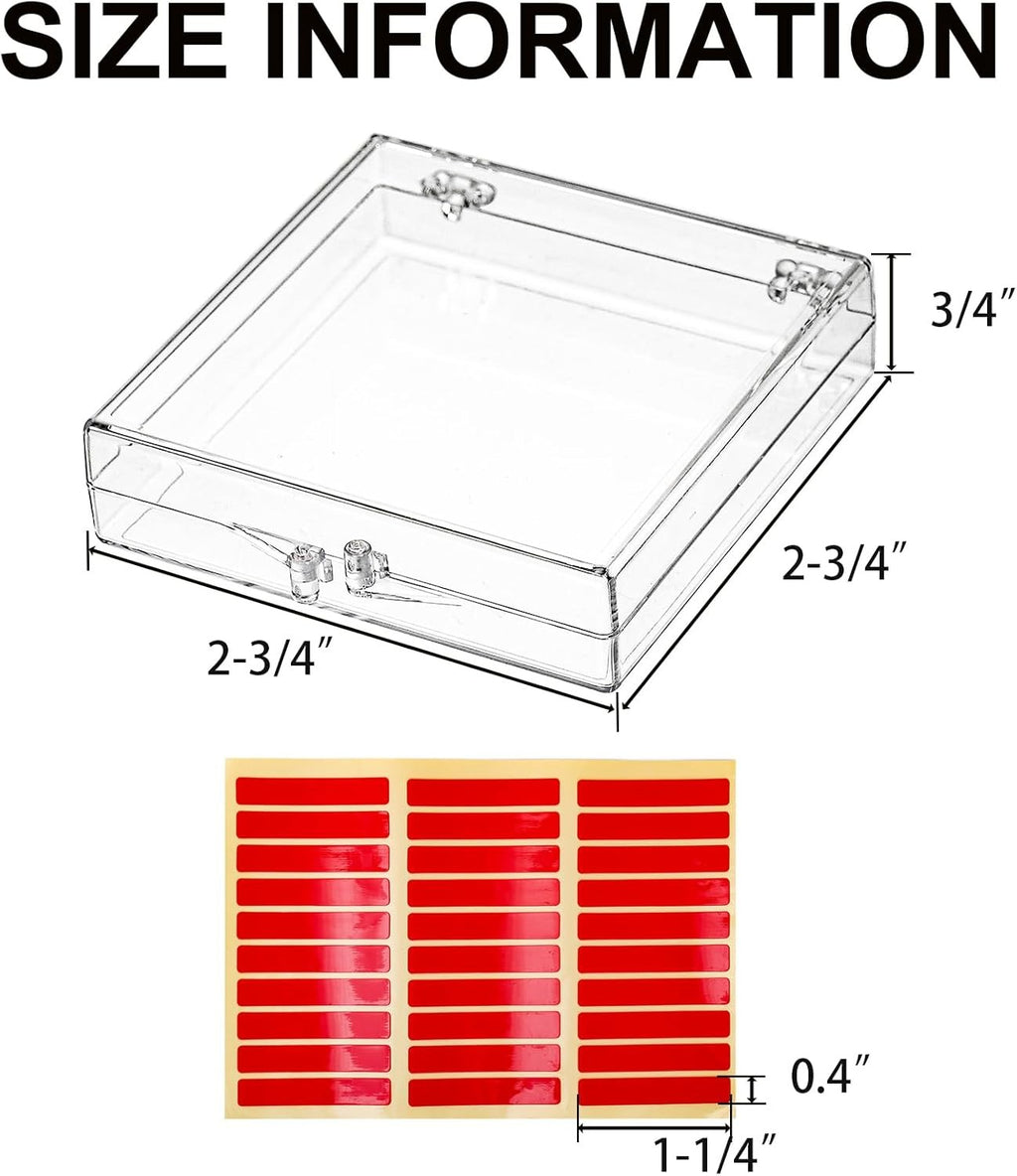 Clear Acrylic Press On Nails Storage Box with Adhesive Tape - Salon Use