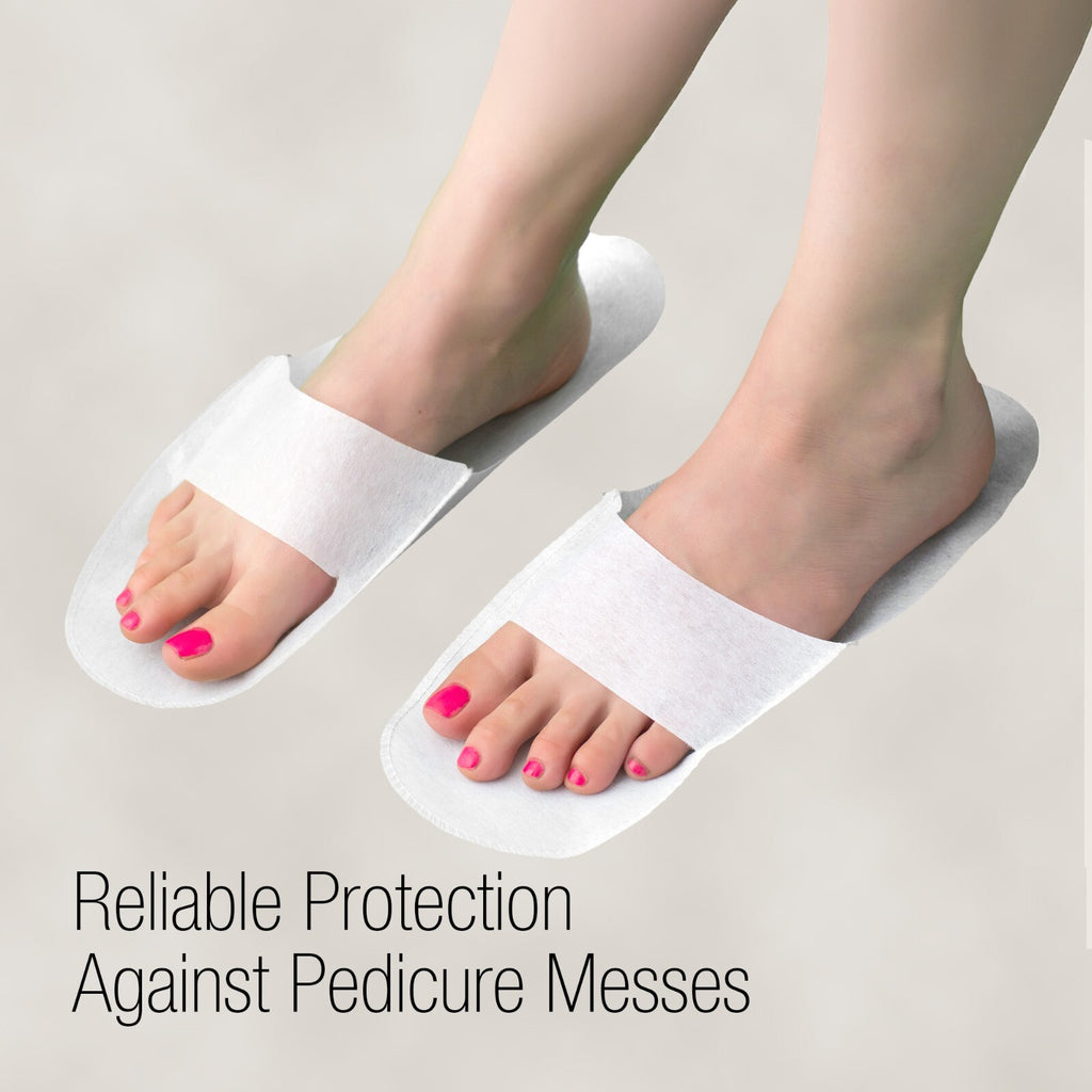 Disposable Pedicure Slippers with Toe Guard for Salon & Spa - 100 Pairs