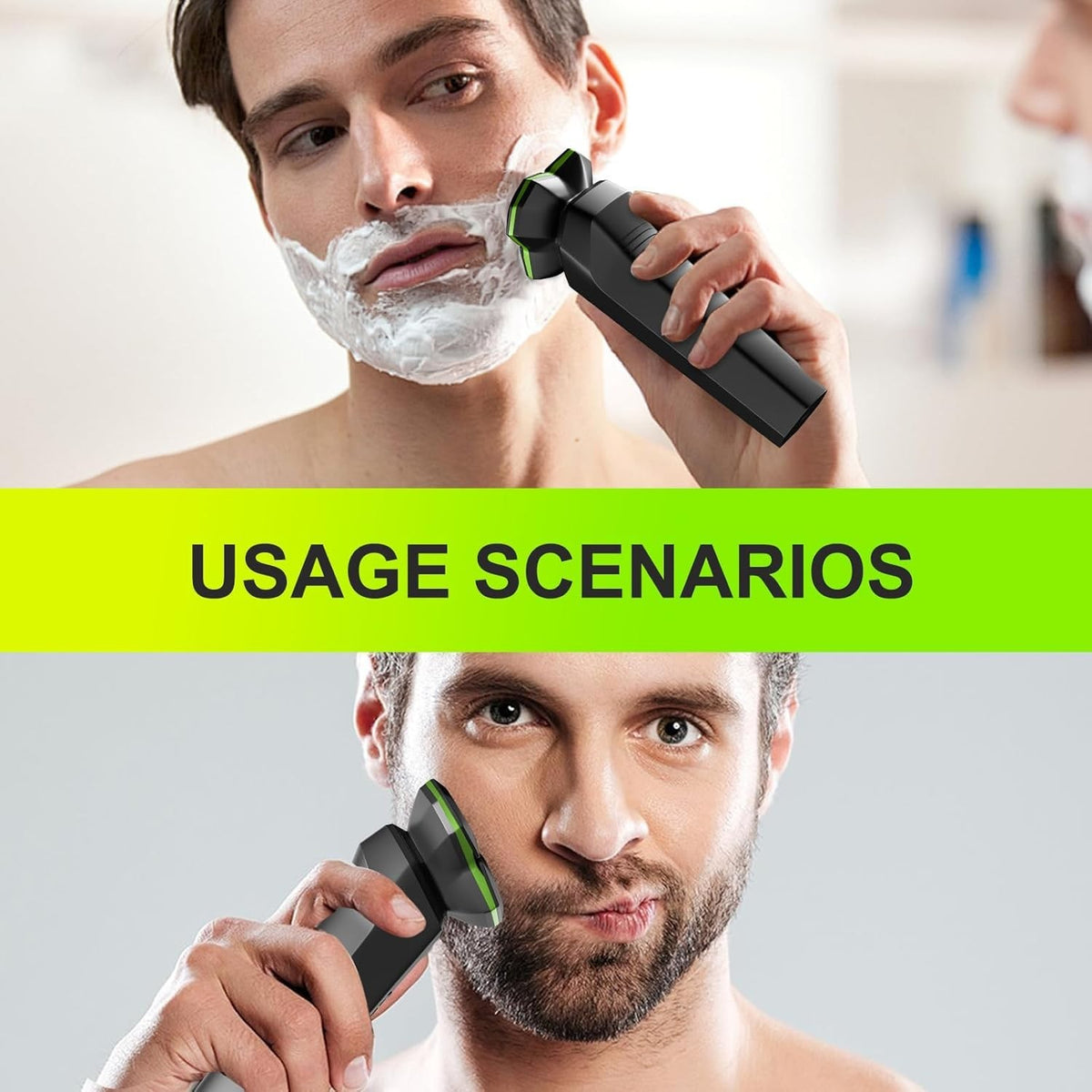 Men's Electric Shaver with 3D Floating Head, Detachable Magnetic Blade, Type-C Charging