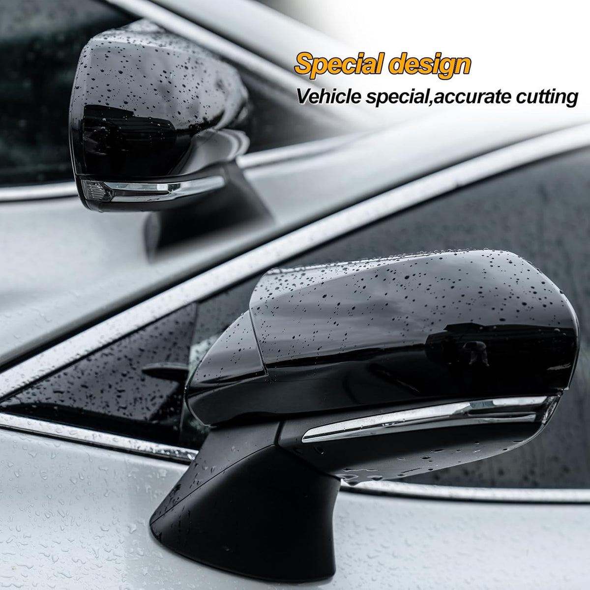 Car Side Mirror Cover Set for Toyota Camry 2018-2025 Glossy Black Protectors