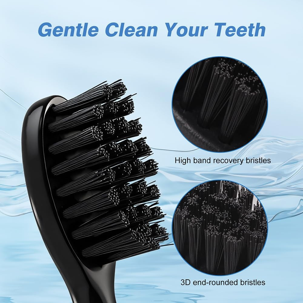 Electric Toothbrush Replacement Heads - Compatible with Moon, 5 Medium Charcoal Bristles