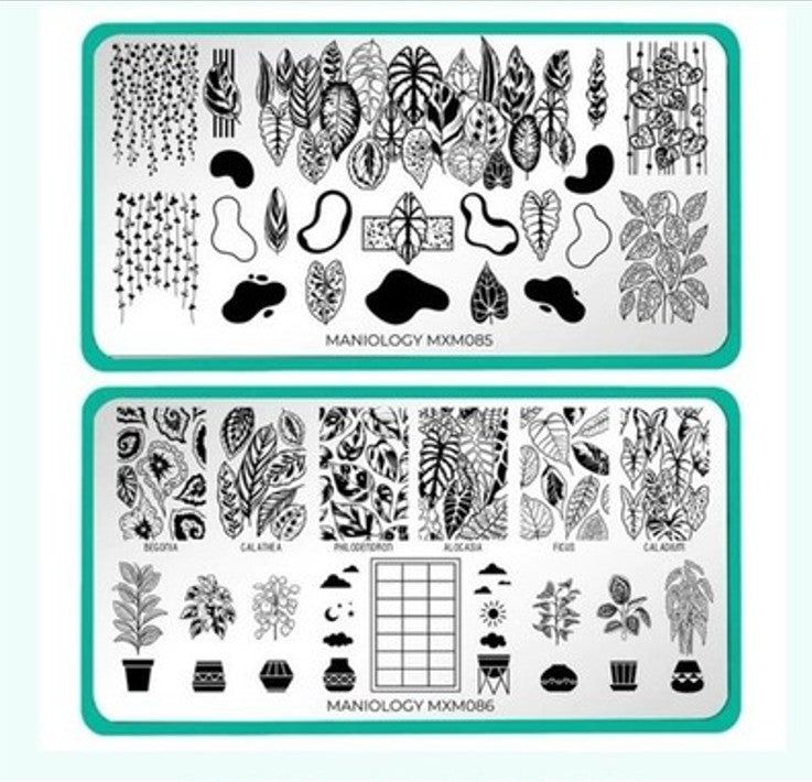 Maniology Nail Stamping Plate Set MXM085 & MXM086 - Nail Art Tools