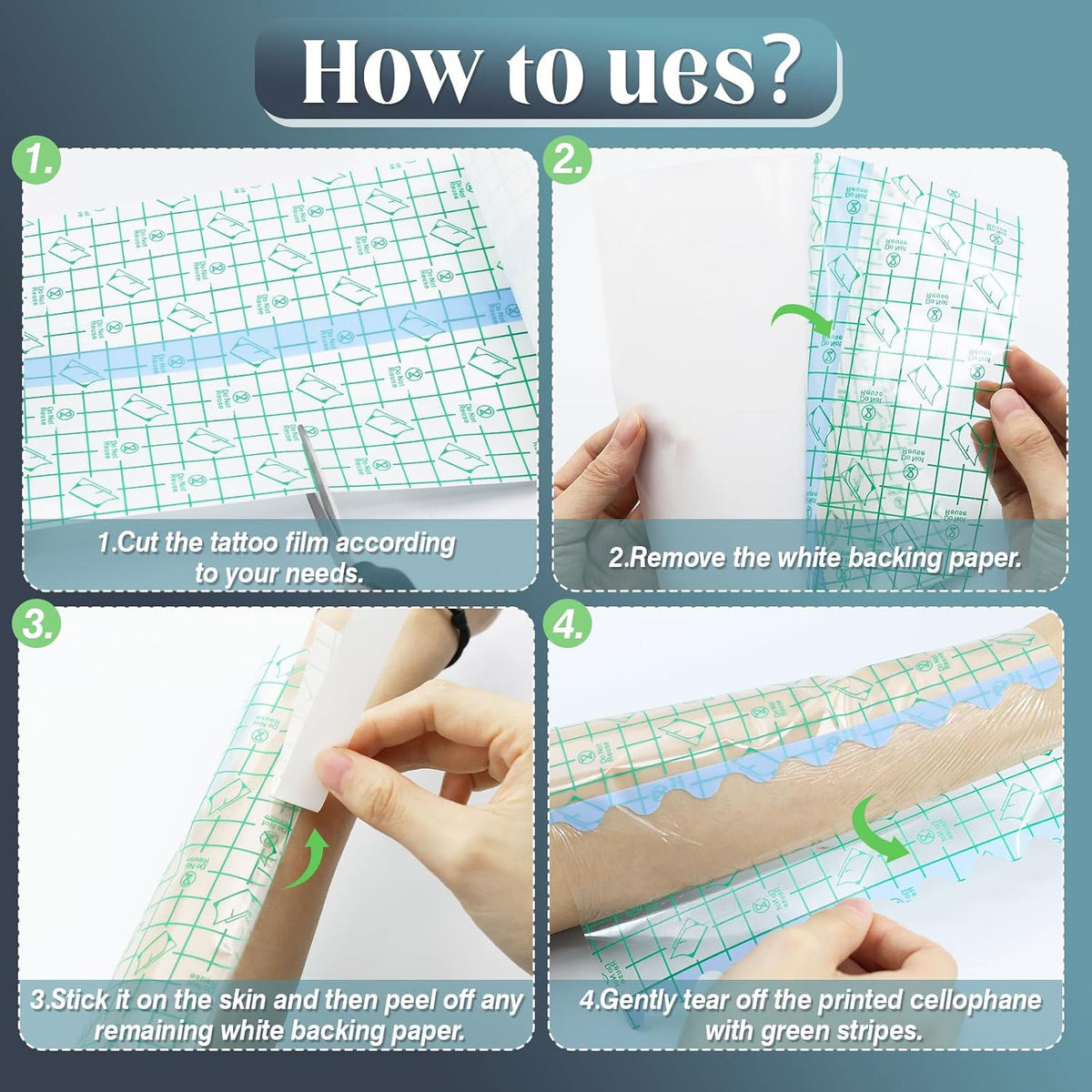 Tattoo Aftercare Bandage Roll 8" x 10 Yd Waterproof, Latex Free Skin Film