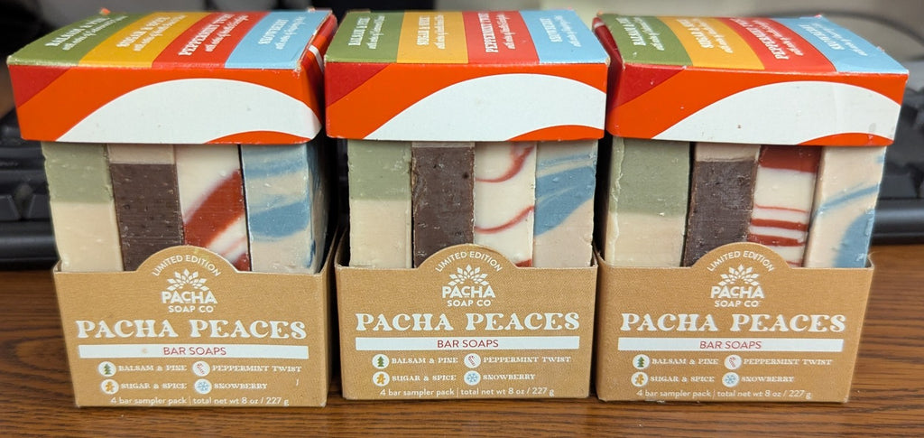 12 Pack Bar Soaps Set - Pacha Peaces Collection with Balsam Pine & Peppermint