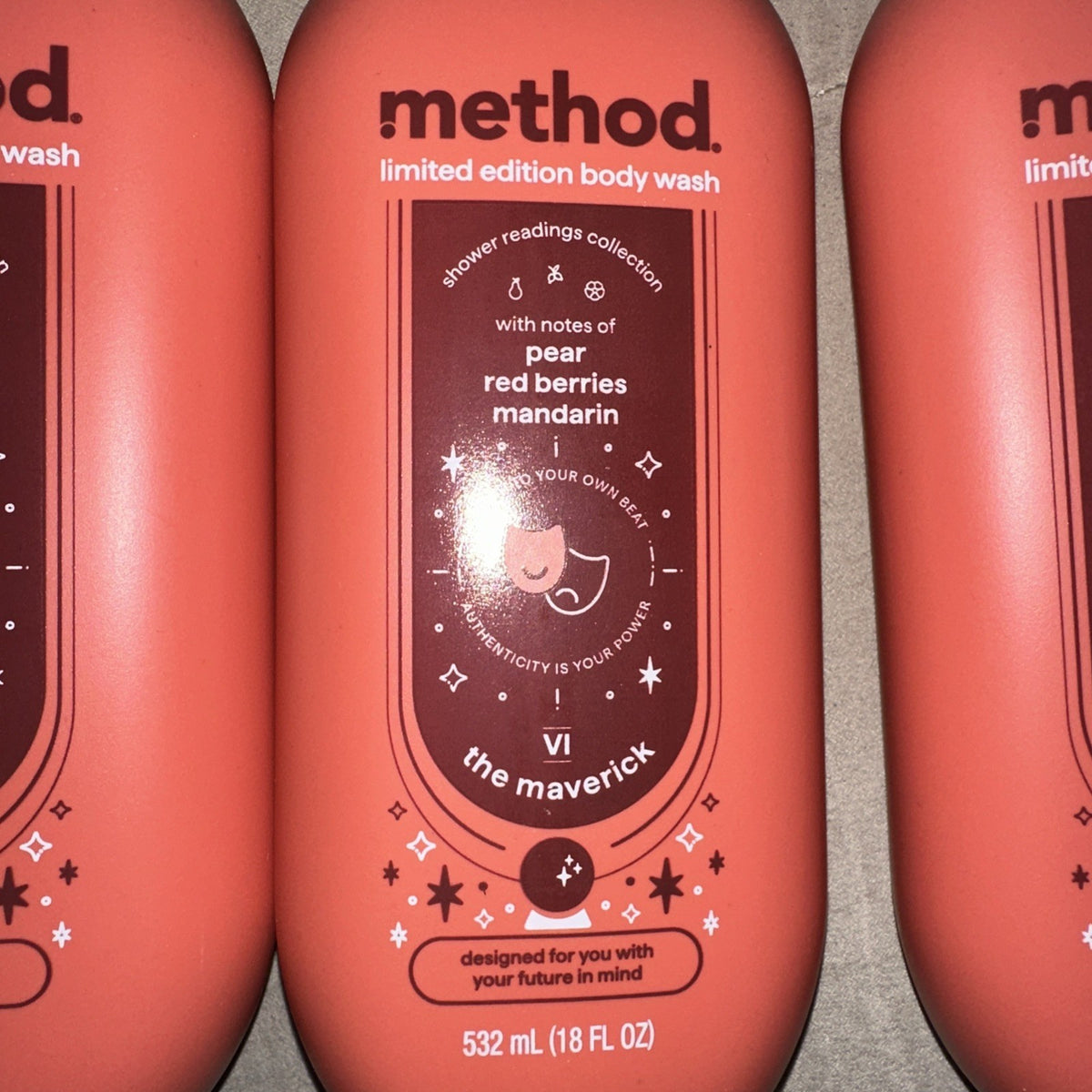 Method Pear Red Berries Mandarin Body Wash Set – 3 Bottles, 18 oz Each, Limited Edition