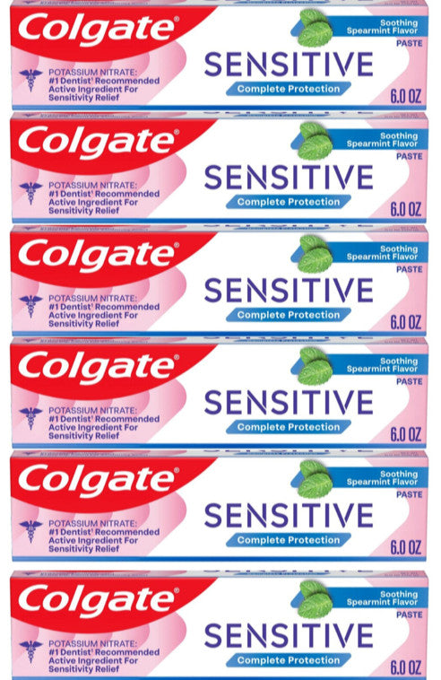Colgate Sensitive Complete Protection Soothing Spearmint Toothpaste 6oz Pack of 6