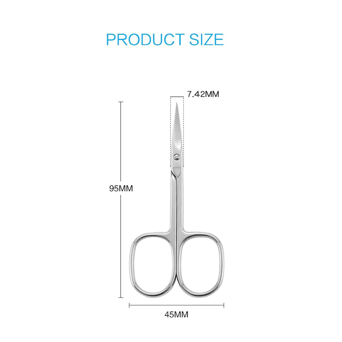 Manicure Scissors 3.5in Stainless Steel Curved Nail & Eyebrow Grooming Tool