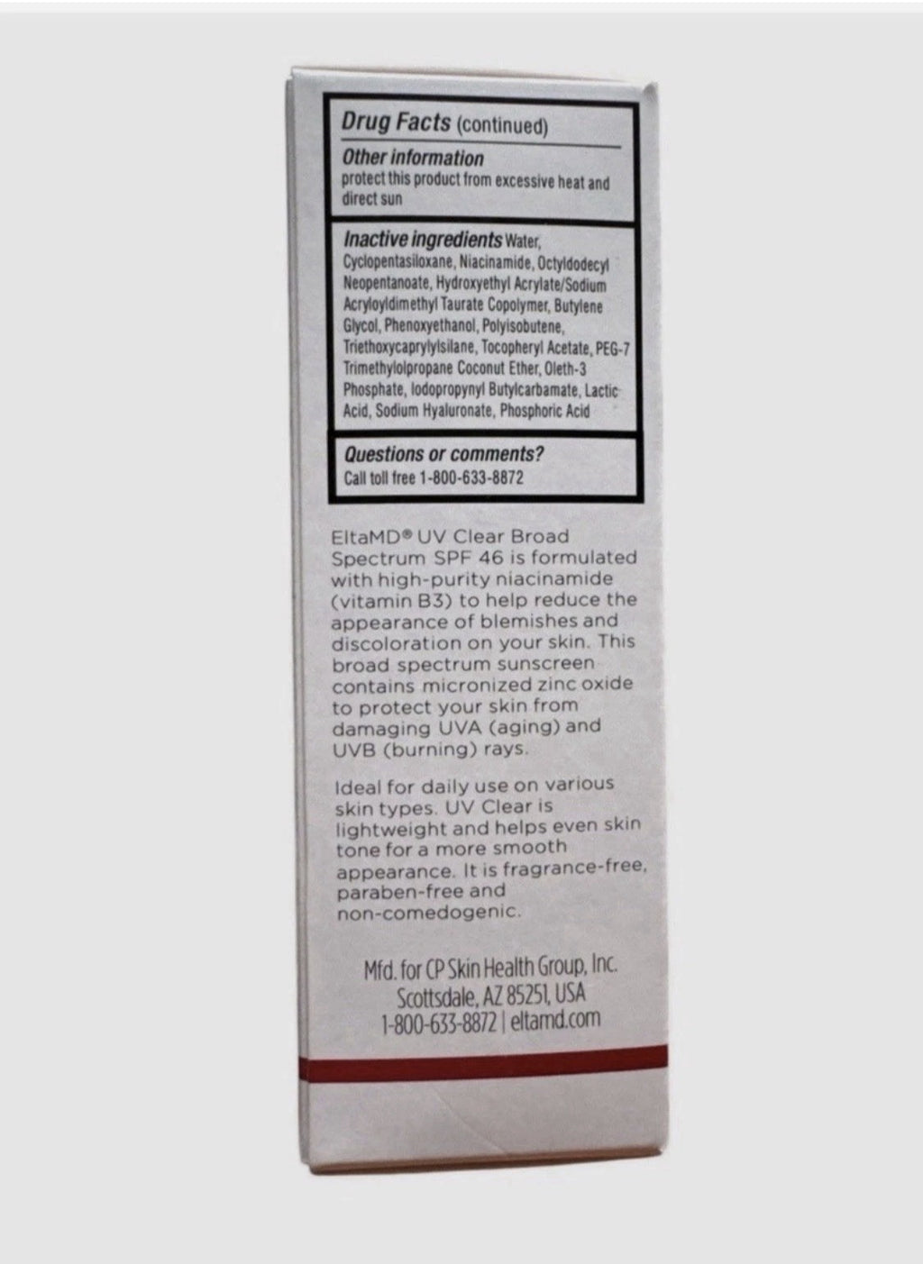 Broad-Spectrum Facial Sunscreen SPF 46, 1.7oz, 2 Pack – UV Protection for Sensitive Skin