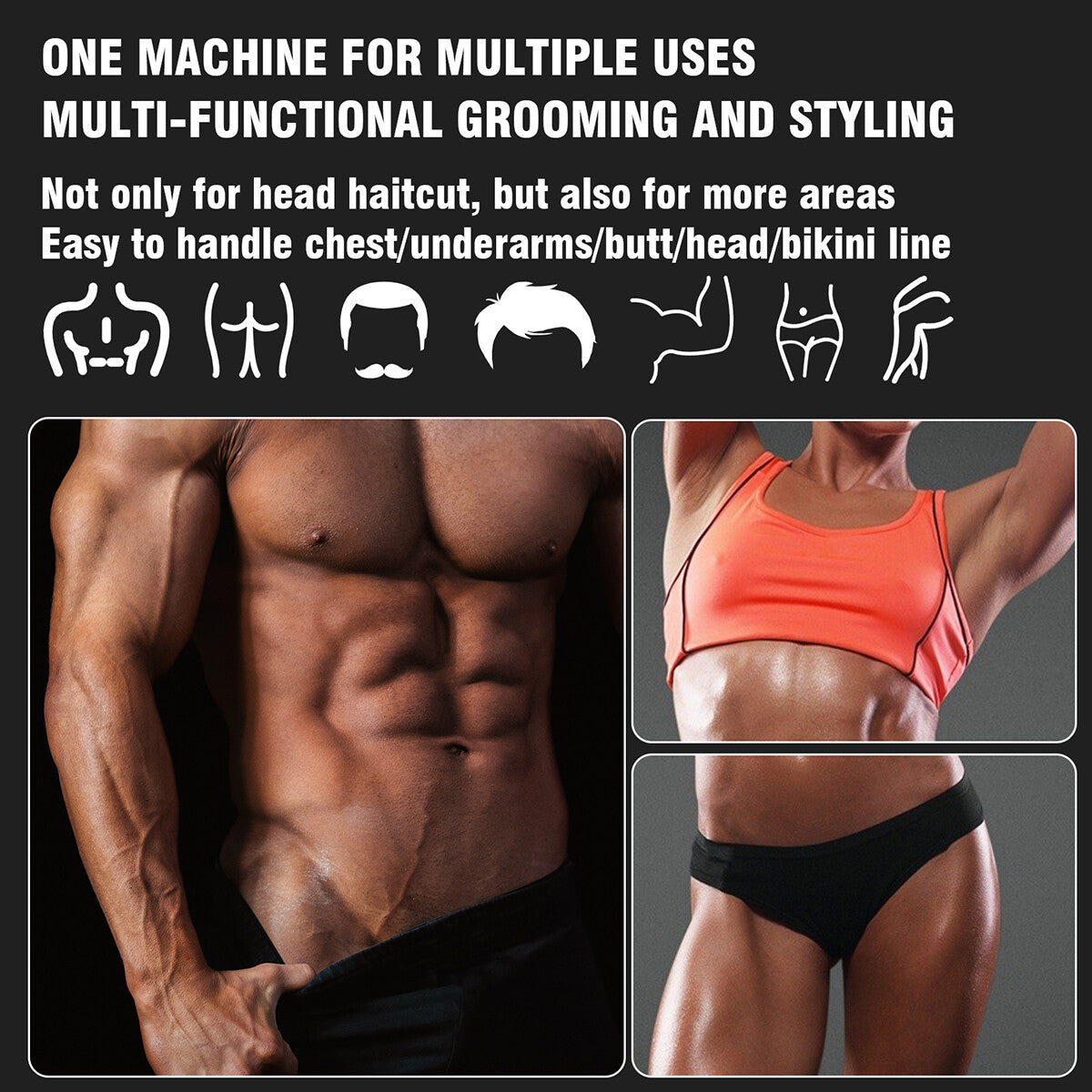 Rechargeable Electric Back Shaver for Men Long Handle Body Hair Removal Razor