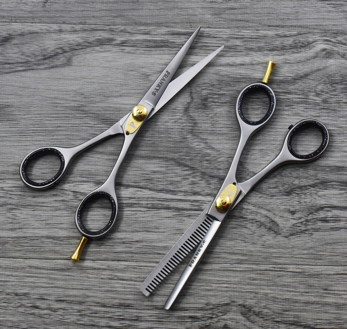 Professional Hair Cutting & Thinning Scissors Set with Razor and Pouch - 6.5 Inch