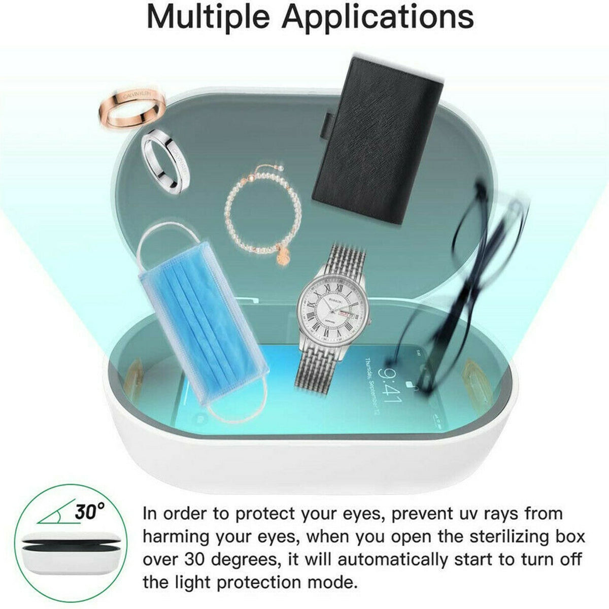UV Ozone Sterilizer Wireless Charger Box for Cell Phones - Disinfection Case