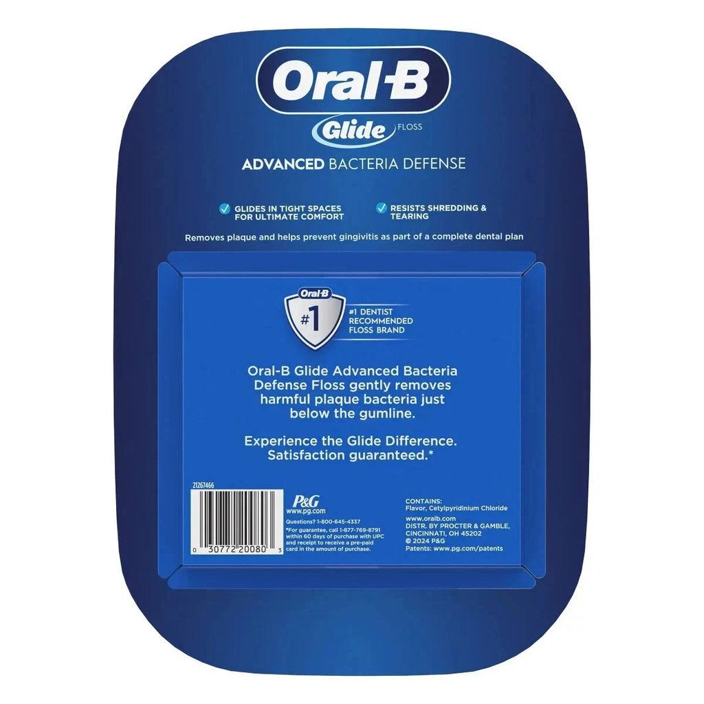Oral B Glide Bacteria Defense Dental Floss 6-Pack, 288.7 Yards, Advanced Oral Care