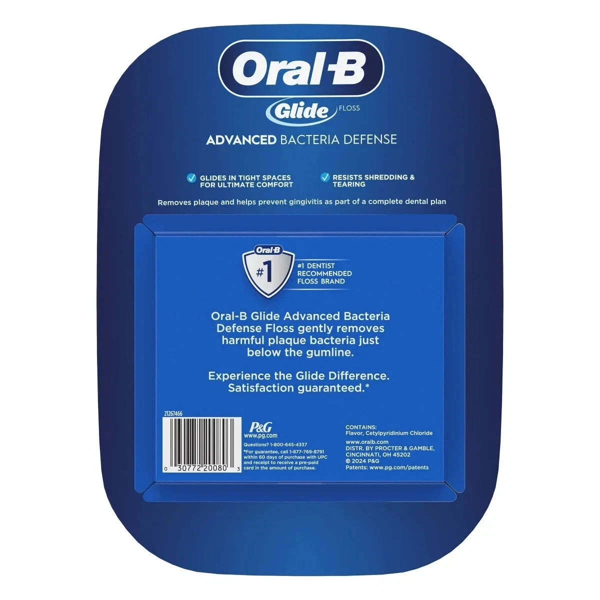 Oral B Glide Bacteria Defense Dental Floss 6-Pack, 288.7 Yards, Advanced Oral Care