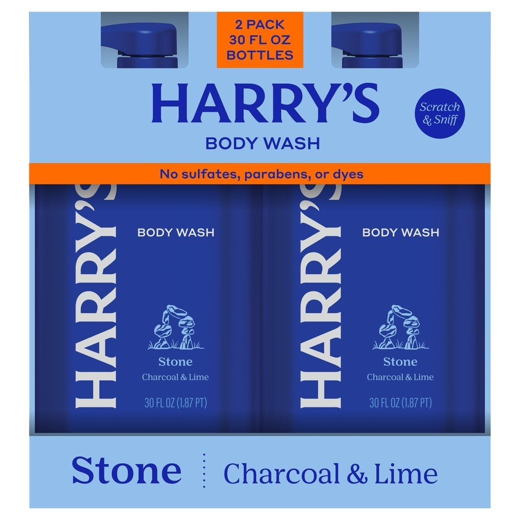 Harry’s Charcoal & Lime Body Wash 2-Pack, 60oz - Softening & Refreshing