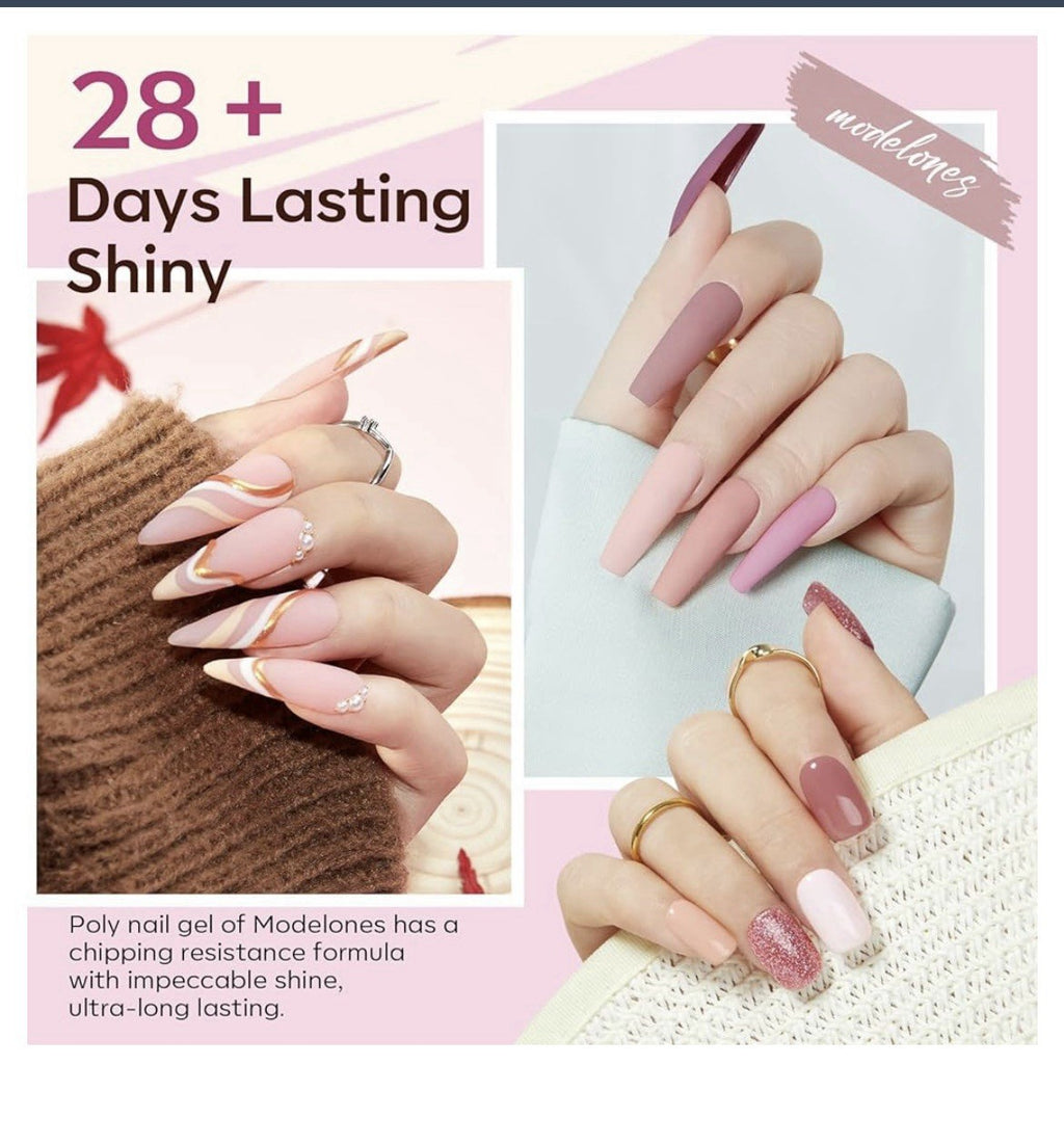 Poly Extension Gel Nail Kit 12 Colors Long-Lasting and Toxin-Free