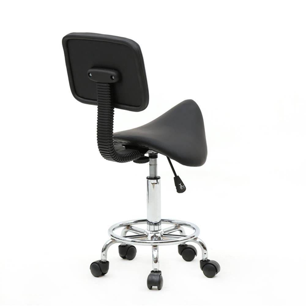 Adjustable Hydraulic Rolling Swivel Salon Stool with Back Support and Foot Rest