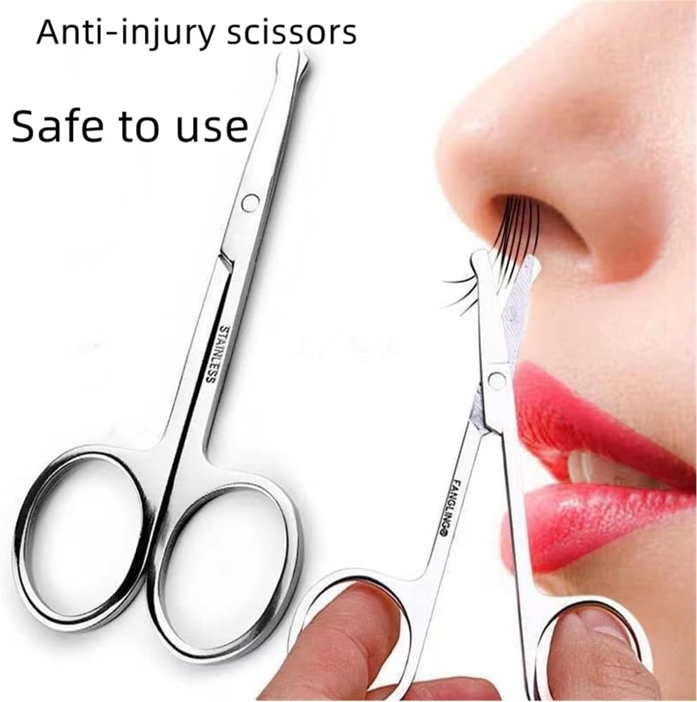Small Facial Hair Grooming Scissors with Rounded Tips - Multi-Purpose Beauty Tool