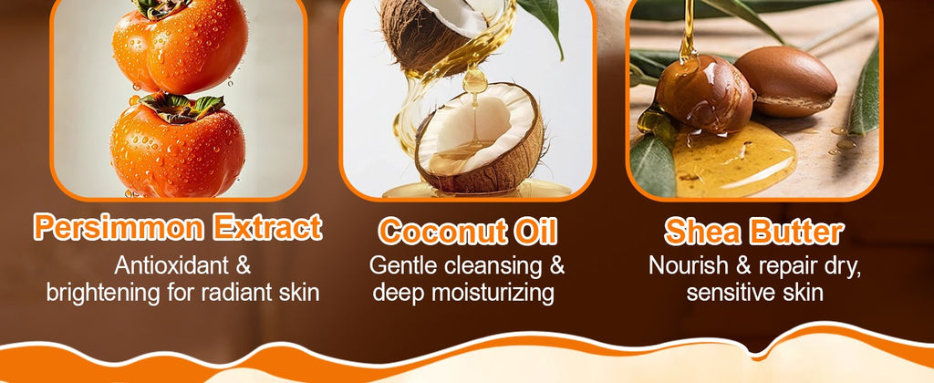 Persimmon Body Soap for Odor Control - Natural Deodorant Bar 5 Pack