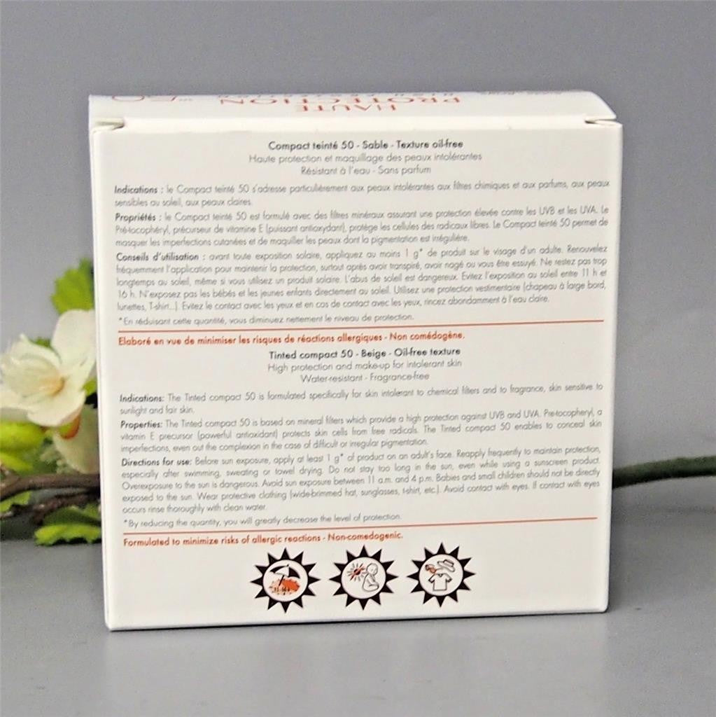 Avene SPF 50 Tinted Compact Sunscreen Sand Beige 10g Waterproof & Hypoallergenic