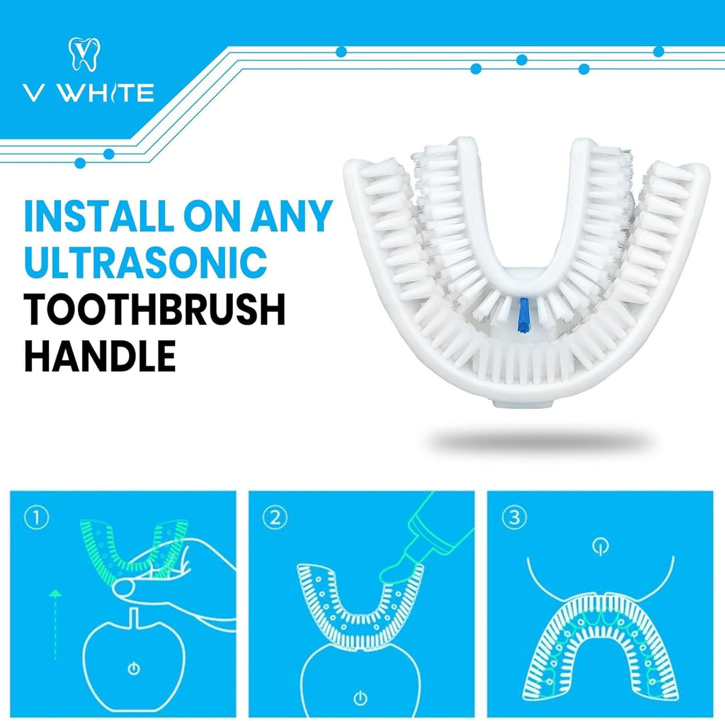 U-Shaped Replacement Head for Ultrasonic Electric Toothbrush - Soft Silicone, Adult