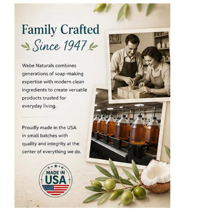 Organic Castile Liquid Soap 64 Fl Oz - Multi-Use, Unscented, Vegan & Eco-Friendly