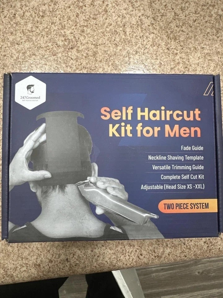 Men's Self Haircut Kit with Guide Templates - DIY Fading & Neckline Shaving