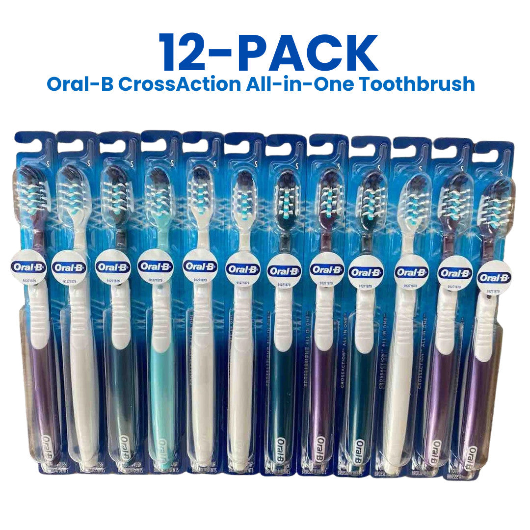 12 Pack Soft Manual Toothbrushes - CrossAction Plaque & Gingivitis Care