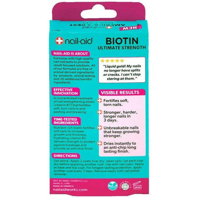 Nail Strengthener with Biotin - Fast-Acting Nail Treatment & Hardener - Clear, 0.55 oz