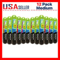 12 Pack Medium Bristle Toothbrushes with Angled Neck & Soft Bi-Level Bristles