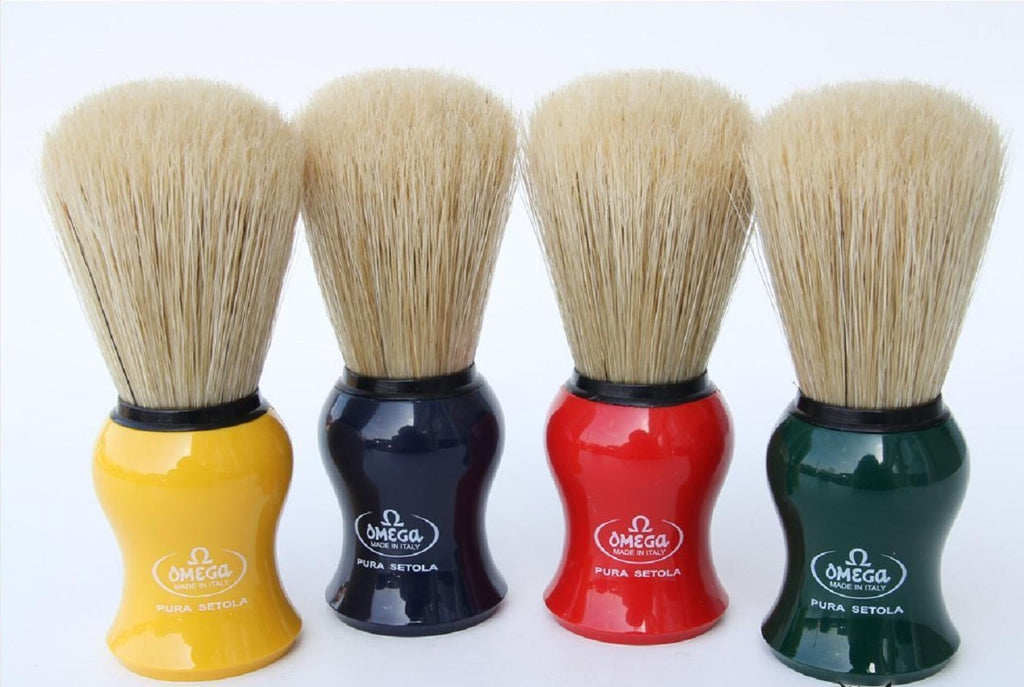 Natural Bristle Shaving Brush with Multi-Color Handle - 4.25 Inches Tall