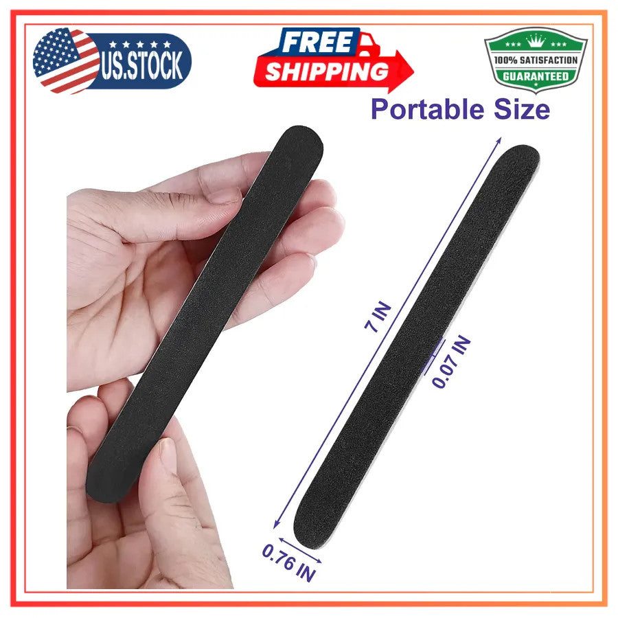 24 Pack Wooden Nail Files 100/180 Grit Dual-Sided Manicure Tools - Black