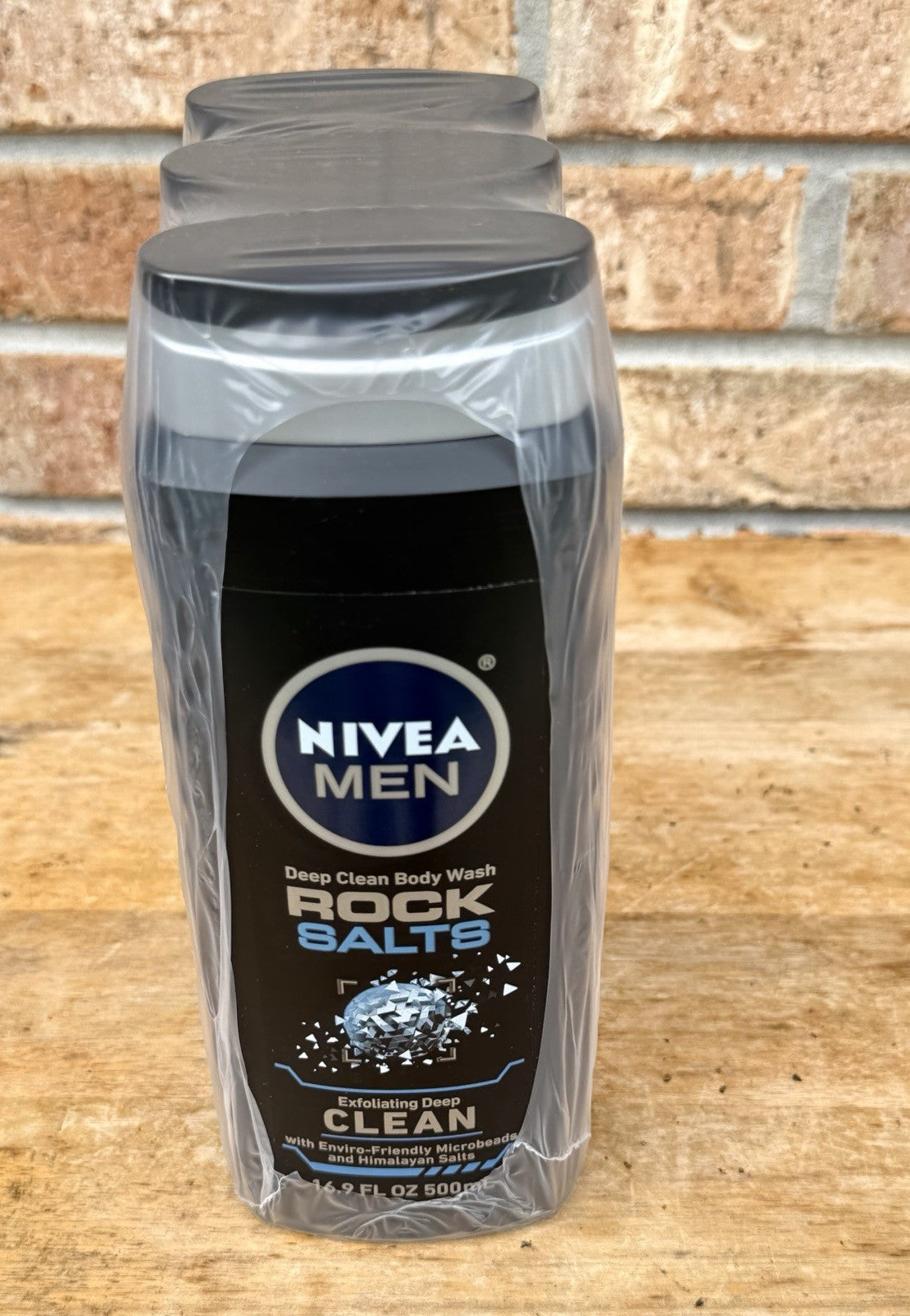 Nivea Men Deep Clean Himalayan Salts Body Wash 16.9 Oz - 3 Pack