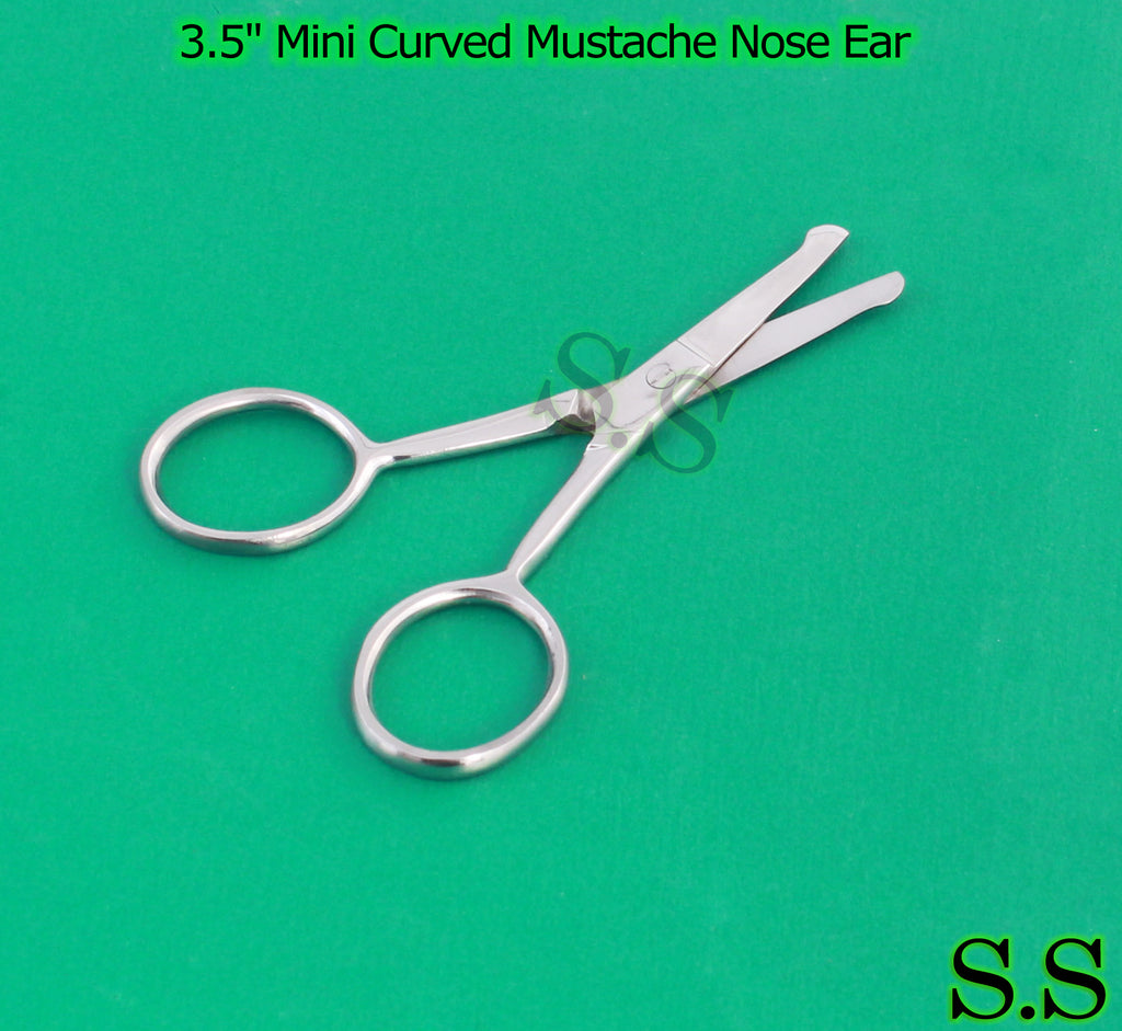 Pet Grooming Scissors 10 Pack Mustache Nose Ear Hair Trimmers 3.5 Inch Curved
