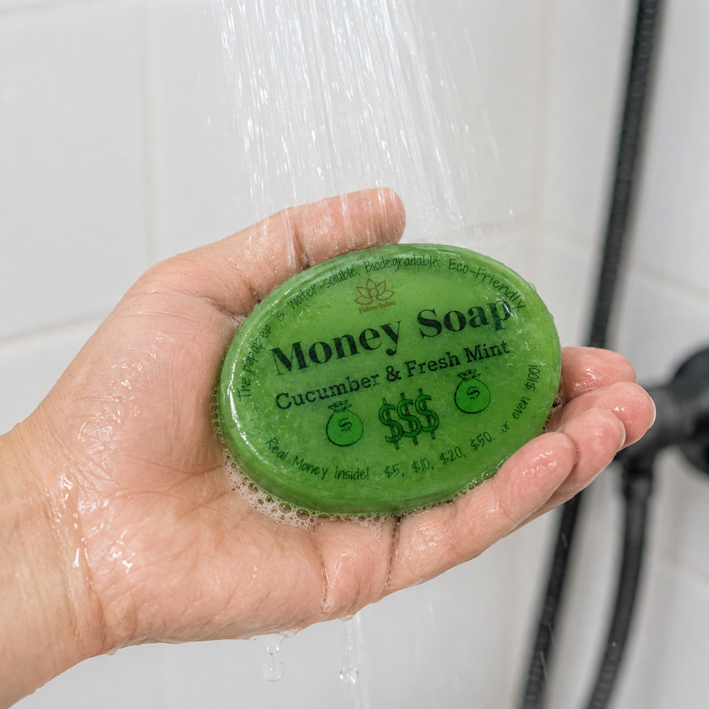Money Soap Bar with Real Cash Inside - Glycerin Shea Butter 4.5oz