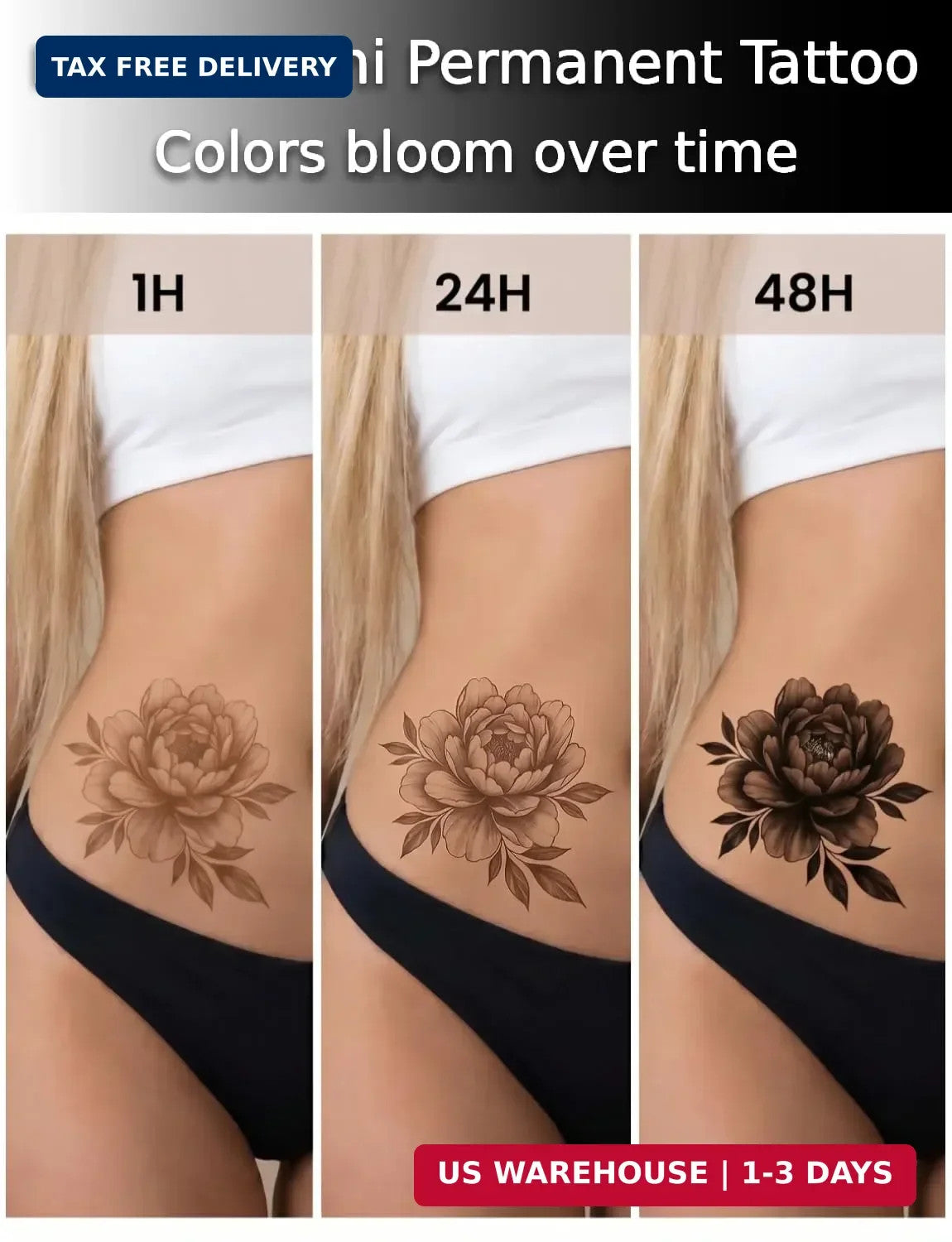 Semi-Permanent Tattoo Sheets for Women - 1–2 Week Waterproof Body Art