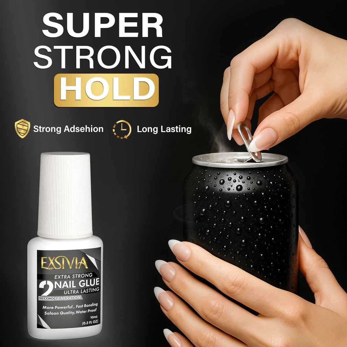 Super Strong Nail Glue for Press-On & Acrylic Nails 10ml - Waterproof & Fast Dry