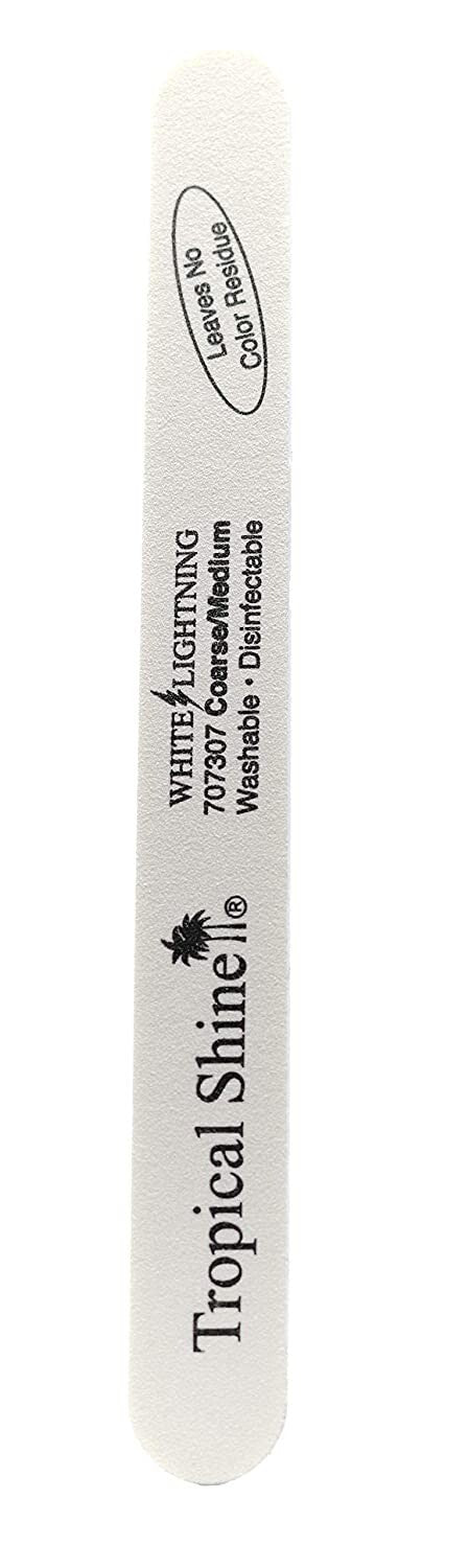 Tropical Shine 10-Piece White Lightning Nail File Set Coarse & Medium Grit