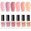 Nude Nail Polish Set - 6 Natural Quick-Dry, Chip-Resistant Colors