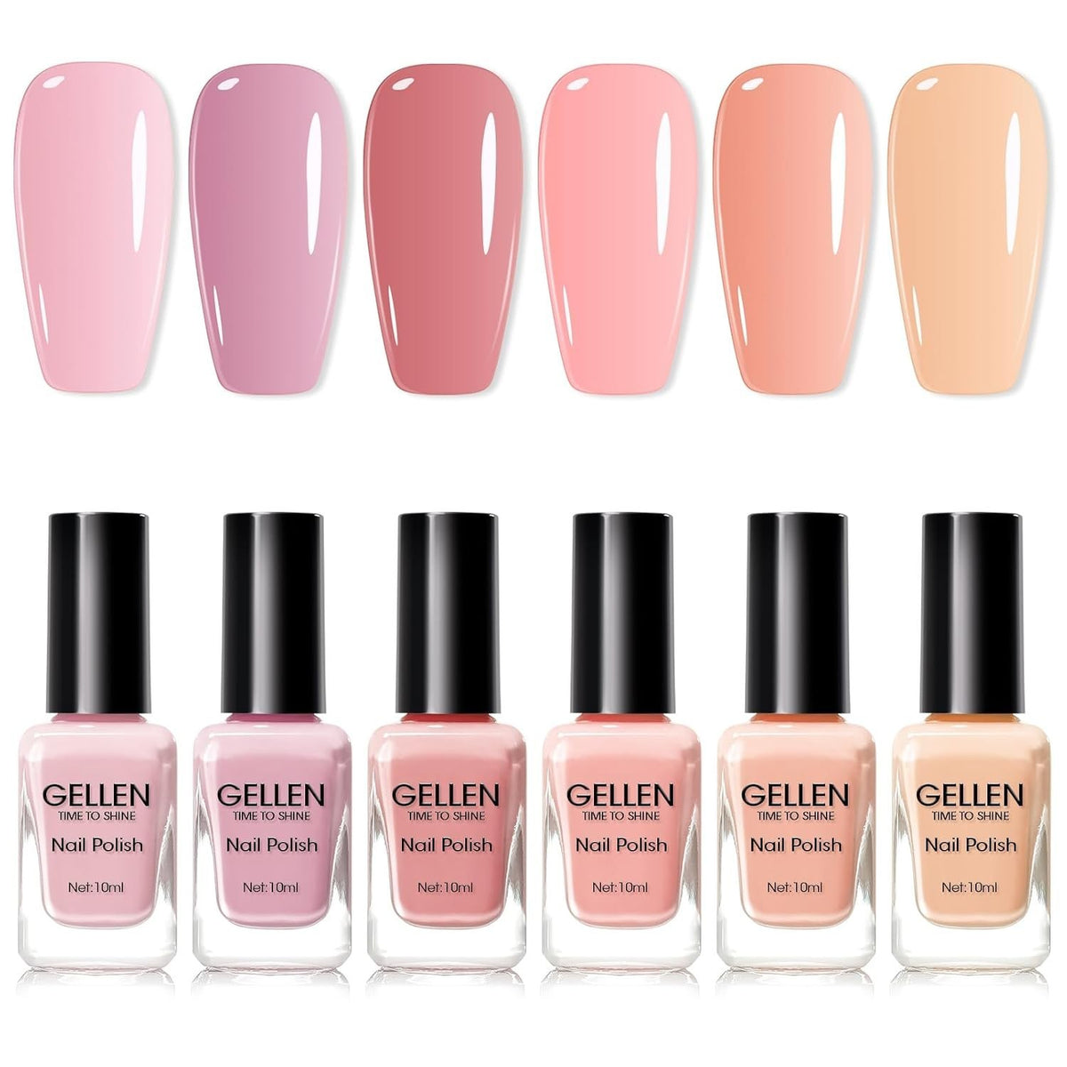 Nude Nail Polish Set - 6 Natural Quick-Dry, Chip-Resistant Colors